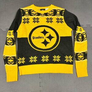 NFL Youth Pittsburgh Steelers Sweater Black/Yellow Knit Acrylic Team Apparel S